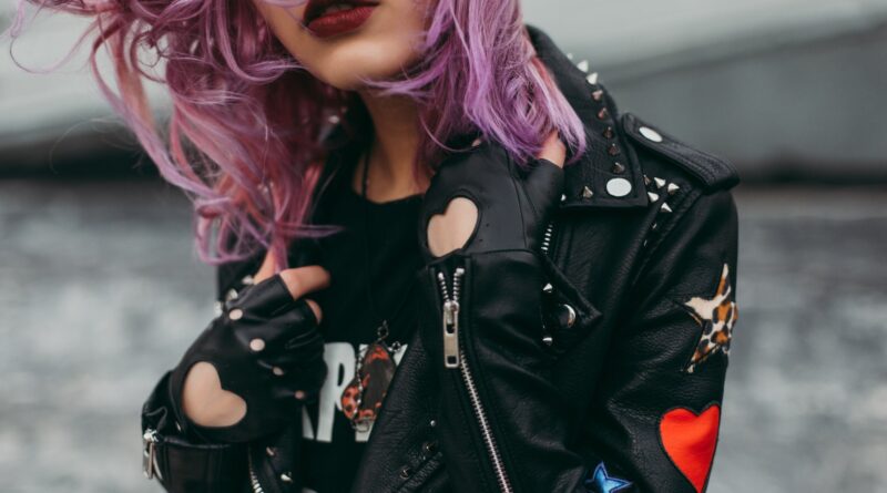 Woman Wears Black Leather Zip-up Jacket