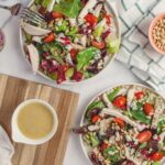 flat lay photography of two bowls of fruit and vegetable salad